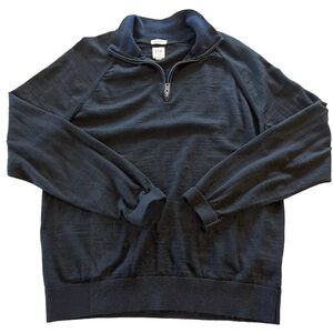 GAP Jumper Mens Medium 100% Merino Wool 1/4 Zip Mock Neck Sweater Light Stretch